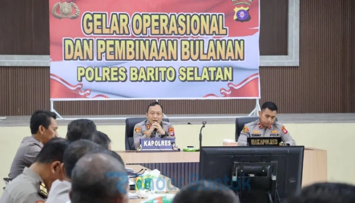 Kapolres Barsel Pimpin Gelar Operasional Bulanan Tingkatkan Kinerja Kepolisian